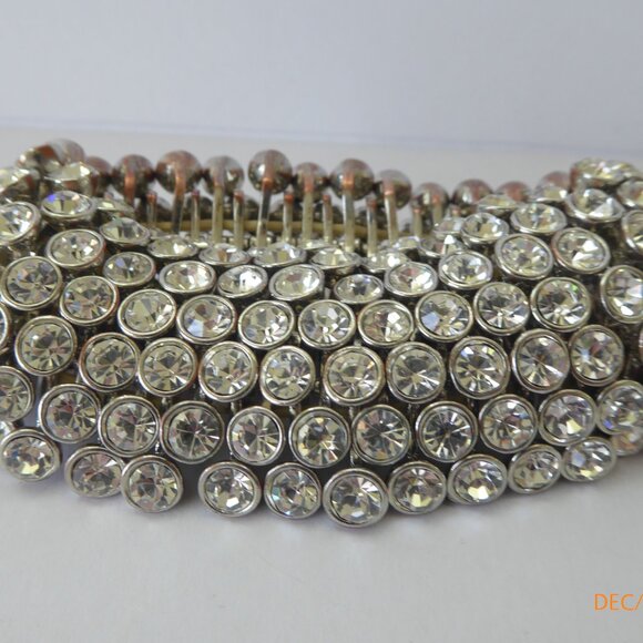 7 Row, Bezel Set Crystal Bracelet - Picture 6 of 7